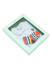Paul Smith Junior Baby Blue Dinosaur Romper And Socks Set - Image 3 of 3