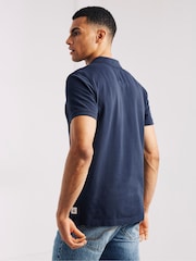 FatFace Blue Pique Polo Shirt - Image 2 of 4