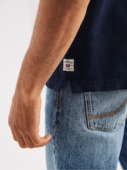 FatFace Blue Pique Polo Shirt - Image 3 of 4