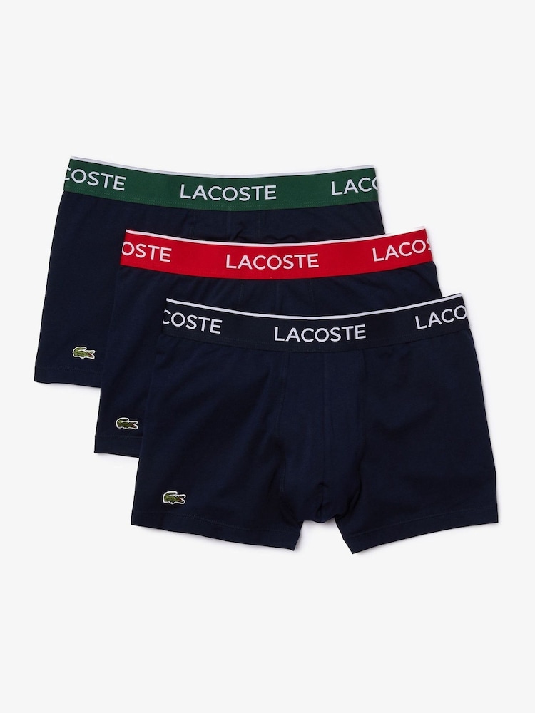 Bóxers de algodón elástico en azul con cinturilla de varios colores de Lacoste - Imagen 1 de 7 Bóxers de algodón elástico en azul con cinturilla de varios colores de Lacoste - Imagen 1 de 7