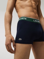 Bóxers de algodón elástico en azul con cinturilla de varios colores de Lacoste - Imagen 3 de 7