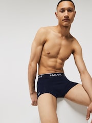 Bóxers de algodón elástico en azul con cinturilla de varios colores de Lacoste - Imagen 4 de 7