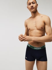 Bóxers de algodón elástico en azul con cinturilla de varios colores de Lacoste - Imagen 6 de 7