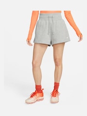 Gris oscuro jaspeado - Nike Sportswear Phoenix Fleece Alto-Waisted Loose Shorts - Imagen 1 de 7