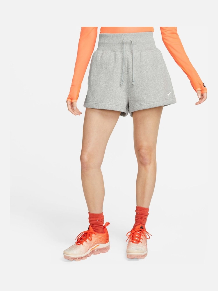 Gris oscuro jaspeado - Nike Sportswear Phoenix Fleece Alto-Waisted Loose Shorts - Imagen 1 de 7
