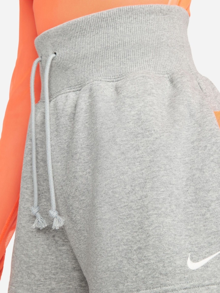 Nike Dark Grey Heather Sportswear Phoenix Fleece High-Waisted Loose Shorts - Image 5 of 7