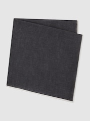 Reiss Navy Piazza Linen Plain Pocket Square - Image 3 of 5