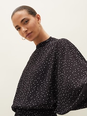 Phase Eight Becca Gepunktetes Kleid, Schwarz - Bild 5 von 6