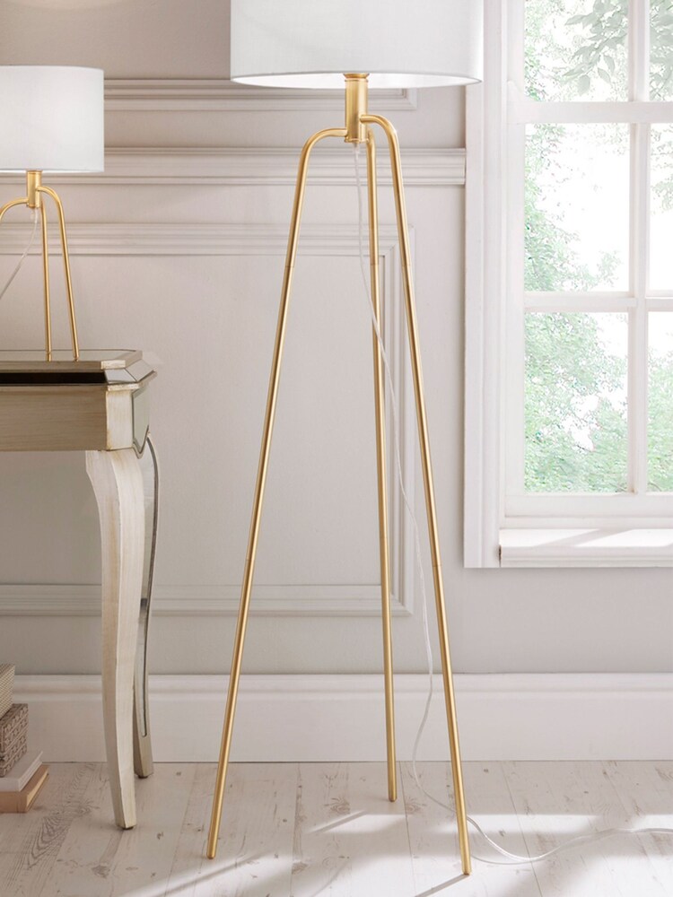 Village At Home Gold Jerry Tripod F Floor Lamp - Image 1 of 3