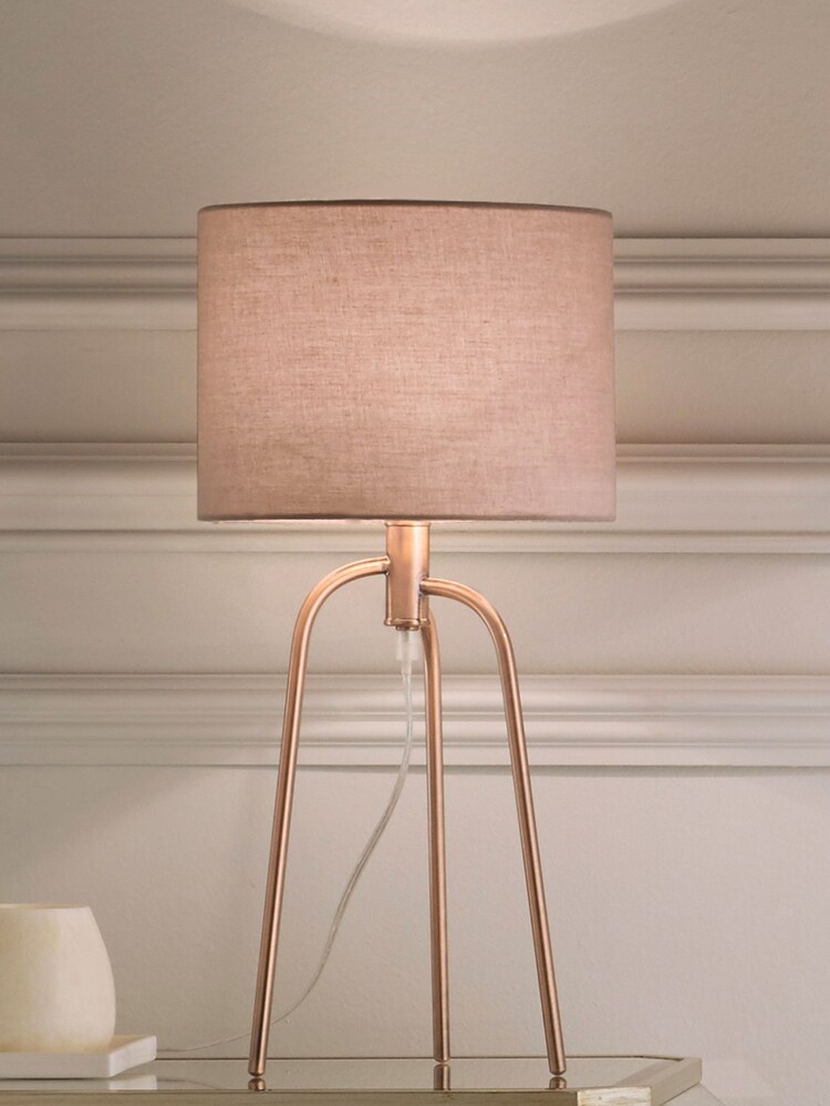Village At Home Copper Jerry Copper Tripod Table Lamp - Image 1 of 3