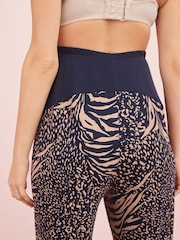 Albastru bleumarin cu animal print - Pijamale de maternitate 100% bumbac - Image 6 of 6