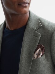 Reiss Tobacco Melange Ostranto Reversible Silk Pocket Square - Image 3 of 6