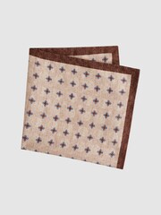 Reiss Tobacco Melange Ostranto Reversible Silk Pocket Square - Image 4 of 6