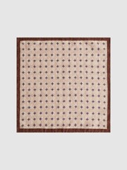 Reiss Tobacco Melange Ostranto Reversible Silk Pocket Square - Image 5 of 6