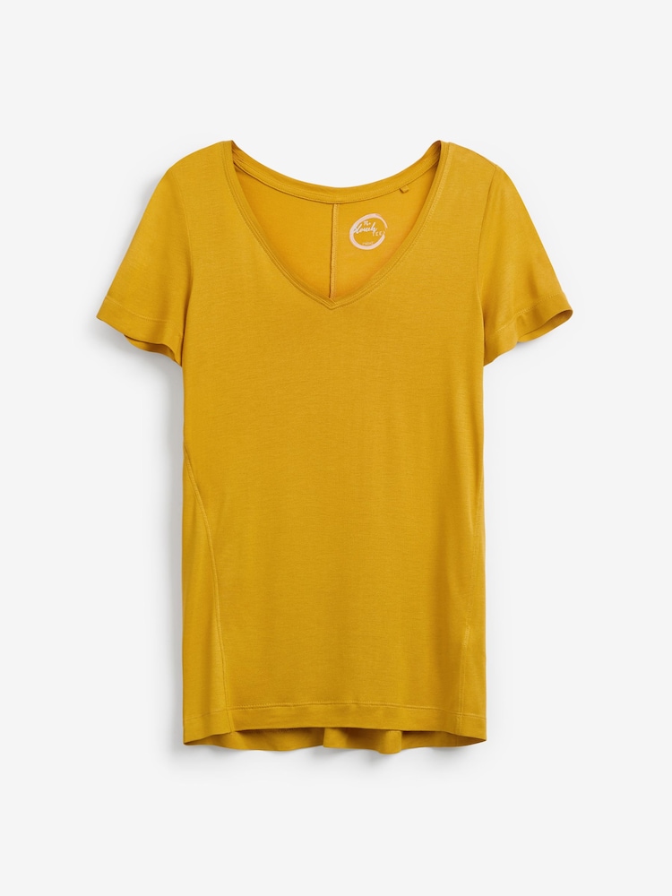 Ochre Yellow Slouch V-Neck T-Shirt - Image 5 of 5