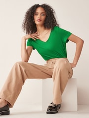 Green Bright Slouch V-Neck T-Shirt - Image 3 of 5