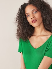 Green Bright Slouch V-Neck T-Shirt - Image 4 of 5