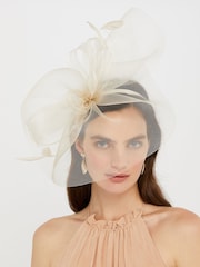 Accessorize Natural Rhea Oversized Bow Fascinator Headband - Image 1 of 3