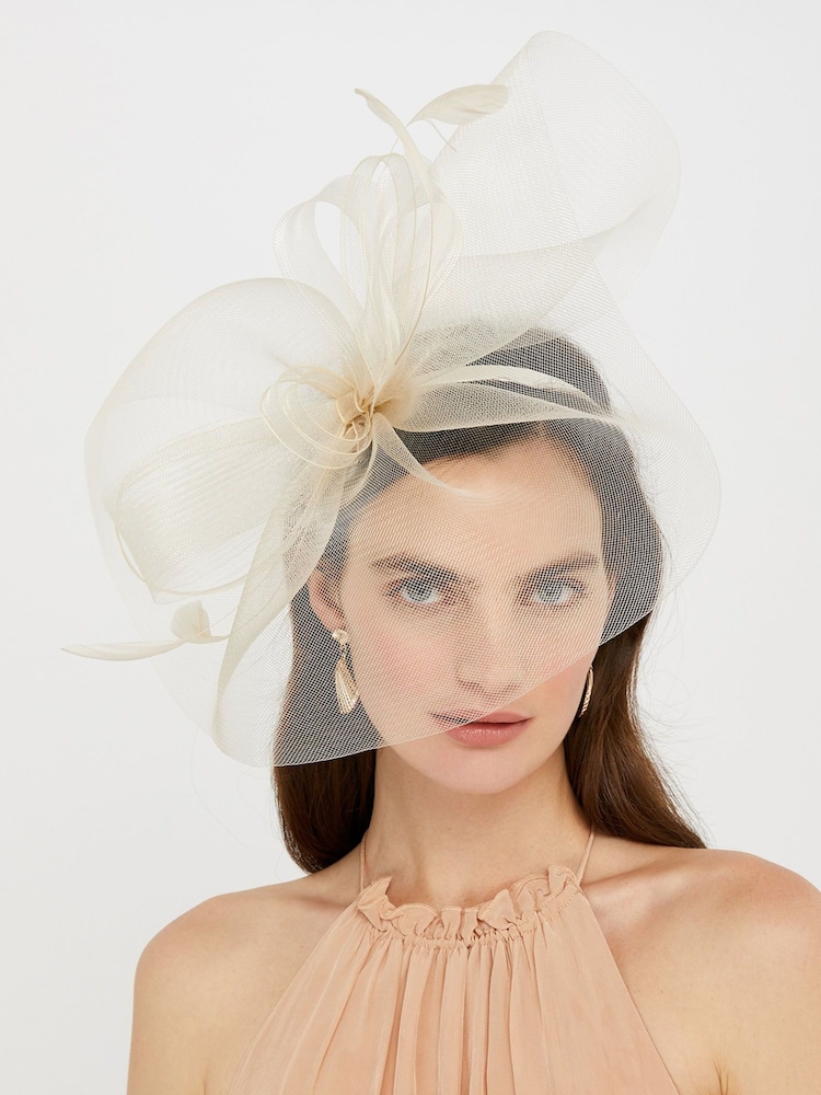 Accessorize Natural Rhea Oversized Bow Fascinator Headband - Image 1 of 3