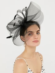 Accessorize Black Oversized Bow Rhea Fascinator Headband - Image 1 of 3