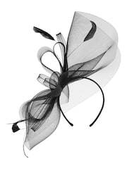 Accessorize Black Oversized Bow Rhea Fascinator Headband - Image 2 of 3
