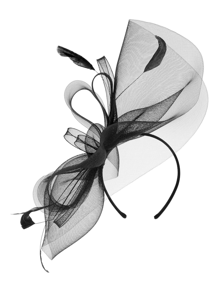 Accessorize Black Oversized Bow Rhea Fascinator Headband - Image 2 of 3