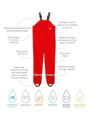 Muddy Puddles Red Rainy Day Waterproof Dungarees - Image 4 of 4