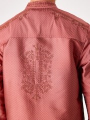 Pink Regular Length Embroidered Boys Kurta (3-16yrs) - Image 10 of 10