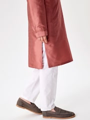 Pink Regular Length Embroidered Boys Kurta (3-16yrs) - Image 5 of 10