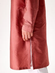 Pink Regular Length Embroidered Boys Kurta (3-16yrs) - Image 6 of 10