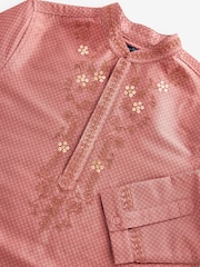 Pink Regular Length Embroidered Boys Kurta (3-16yrs) - Image 9 of 10