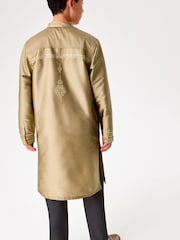 Gold Regular Length Embroidered Boys Kurta (3-16yrs) - Image 2 of 8