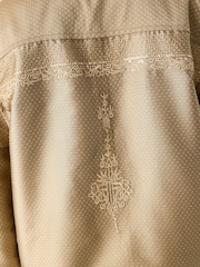 Gold Regular Length Embroidered Boys Kurta (3-16yrs) - Image 4 of 8
