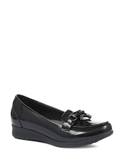črna - Pavers Patent Leather Ladies Loafers - Slika 3 iz 5
