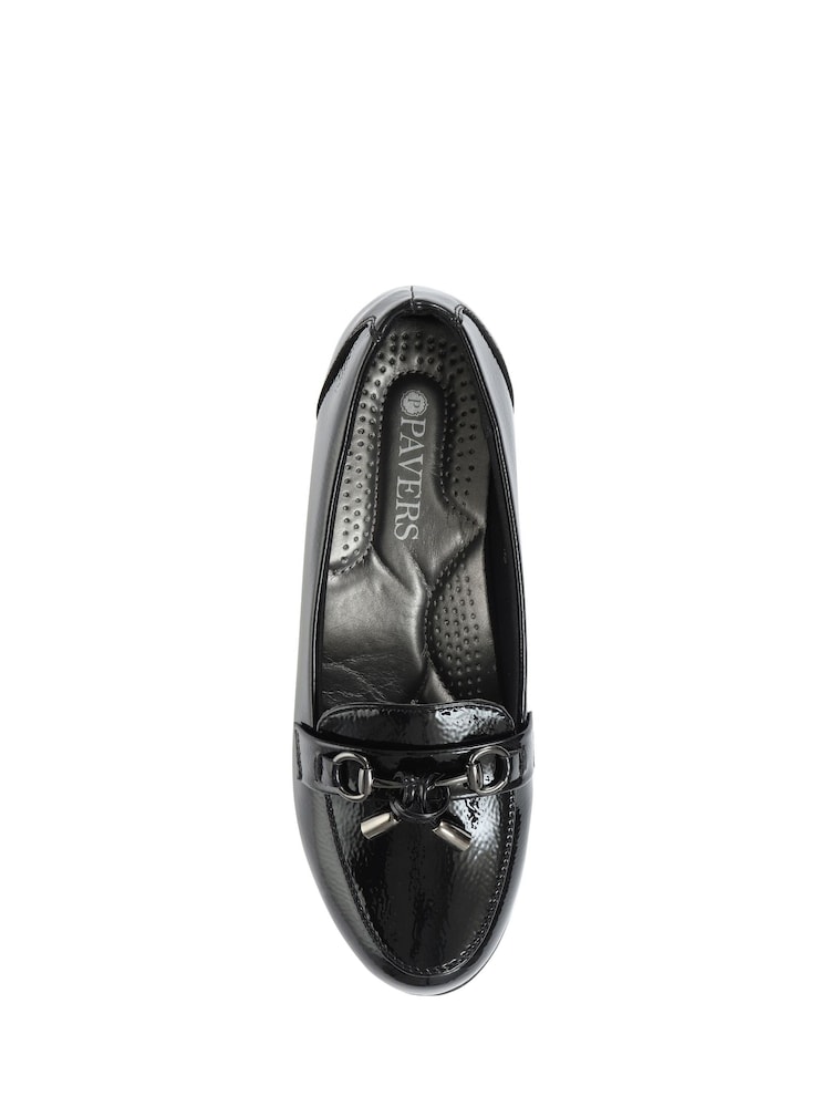 Pavers Black Patent Leather Ladies Loafers - Image 4 of 5