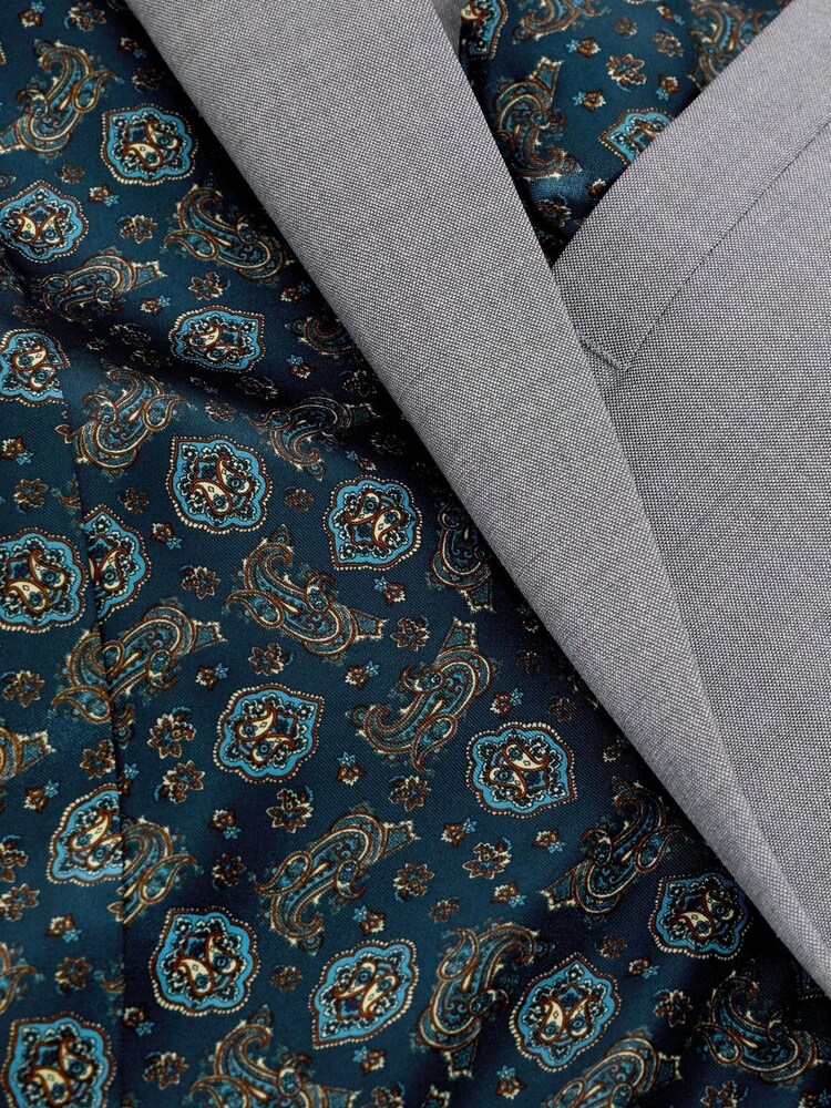 Jasnoszary - Garnitur z elastycznej tkaniny z domieszką wełny: marynarka - Obraz 10 z 10