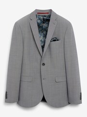 Jasnoszary - Garnitur z elastycznej tkaniny z domieszką wełny: marynarka - Obraz 6 z 10