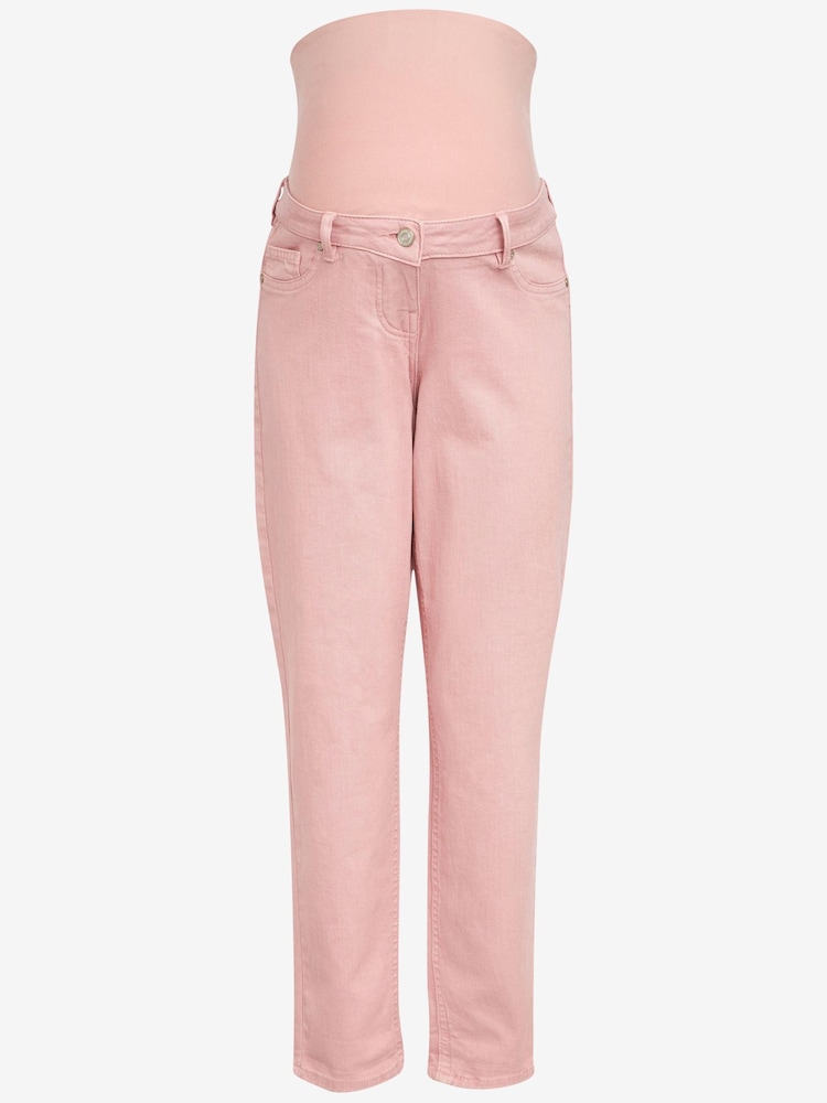 Pink Denim Maternity Over-the-Bump Mom Jeans - Image 5 of 6