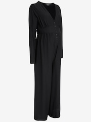 Black Maternity/Nursing Button Jumpsuit - Image 2 of 3