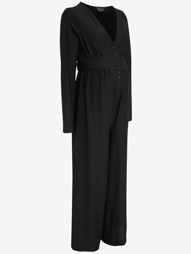 Black Maternity/Nursing Button Jumpsuit - Image 2 of 3