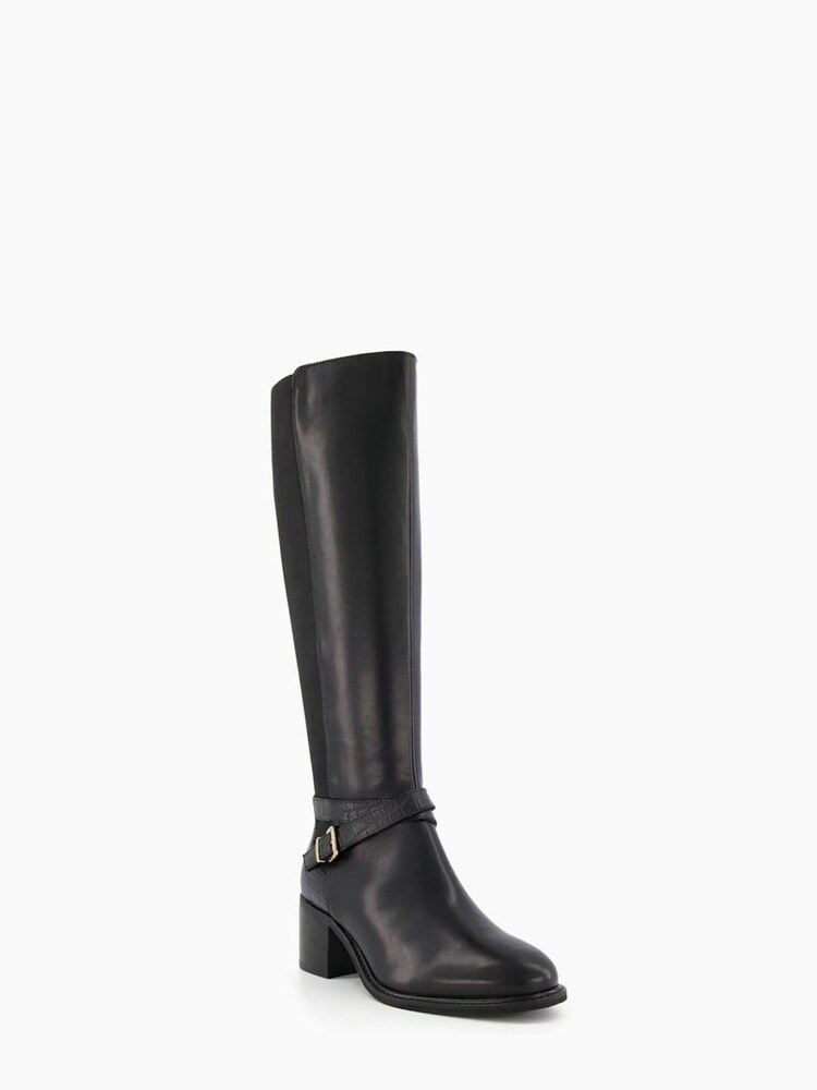Noir - Bottes/Bottines montante Dune London Tildings avec bretelles - Image 2 of 4