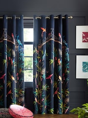 Sara Miller Blue Enchanted Gate Eyelet Curtains - Image 1 of 3