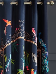 Sara Miller Blue Enchanted Gate Eyelet Curtains - Image 2 of 3