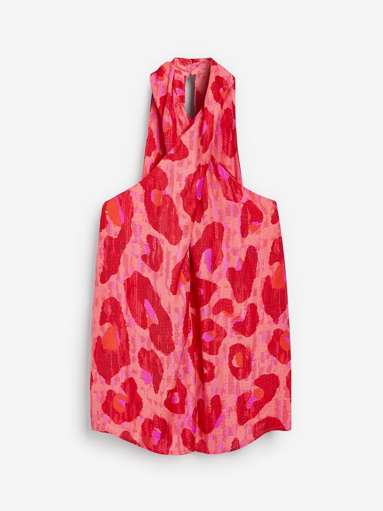 Pink Animal Halter Neck Top - Image 2 of 2 Pink Animal Halter Neck Top - Image 2 of 2