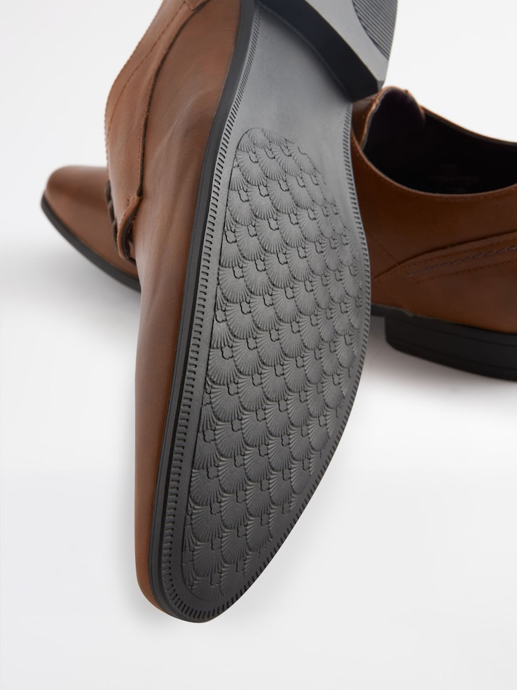 Tan Brown Wide Fit Derby Shoes - Image 3 of 6