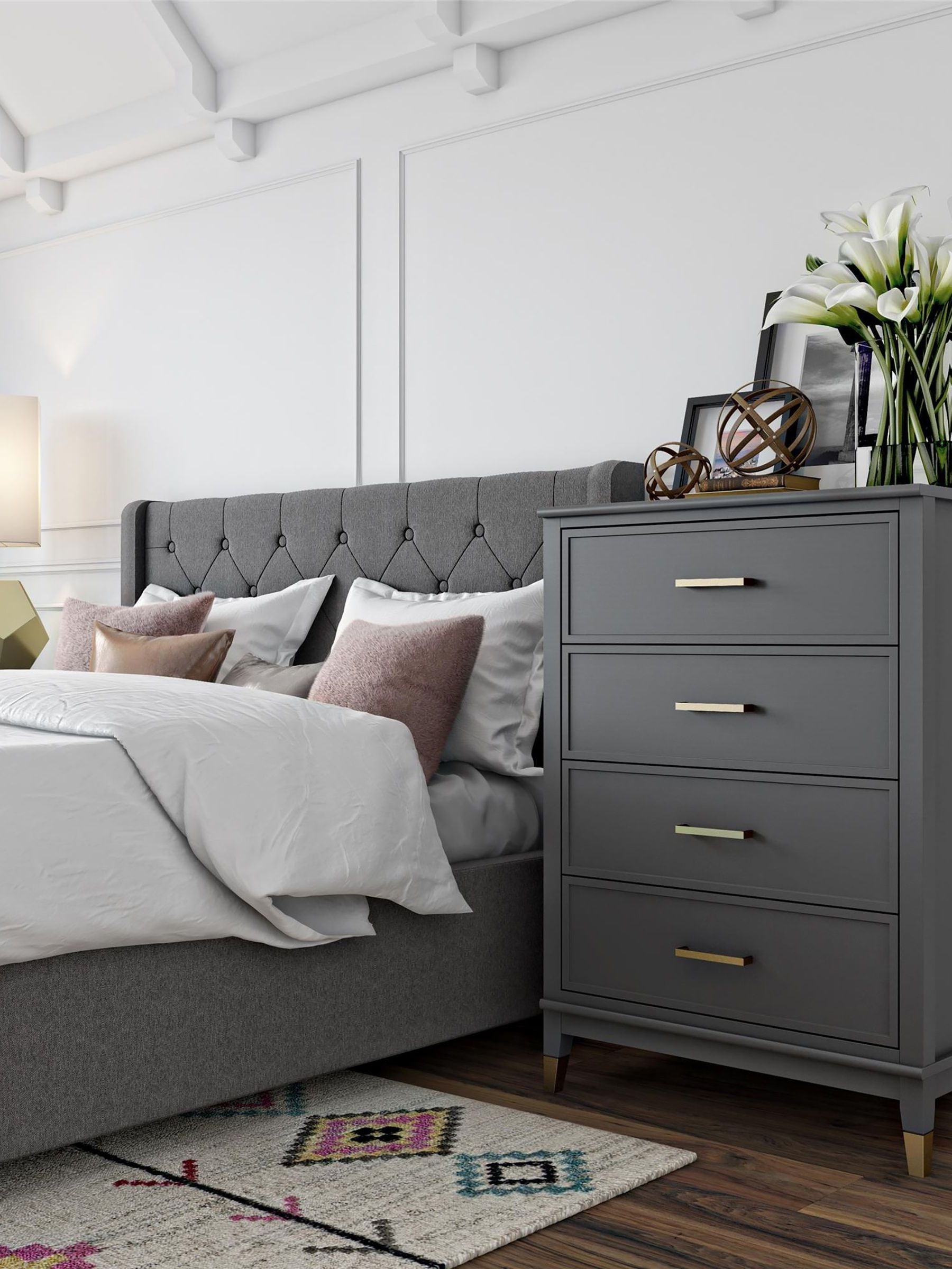 Cosmoliving Unisex Graphite Grey Dorel Home Westerleigh Four Drawers Chest - Image 3