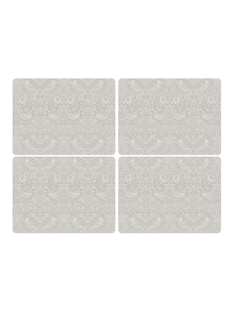 Morris & Co. by Pimpernel Set of 4 Grey Strawberry Thief Large Placemats - Image 3 of 3