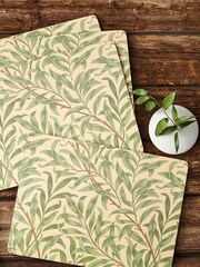 Morris & Co. by Pimpernel Set of 4 Green Willow Bough Green Placemats - Image 1 of 4