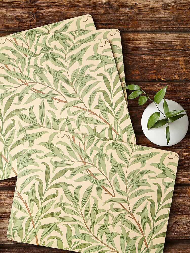 Morris & Co. by Pimpernel Set of 4 Green Willow Bough Green Placemats - Image 1 of 4
