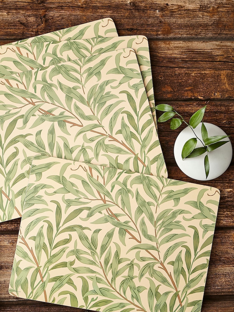 Morris & Co. by Pimpernel Set of 4 Green Willow Bough Green Placemats - Image 1 of 4 Morris & Co. by Pimpernel Set of 4 Green Willow Bough Green Placemats - Image 1 of 4